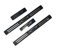Yintmi 4 Pièces Protecteur De Seuil De Porte De Voiture pour sans Logo Général, Plaques De Pied en Acier Inoxydable Pédale De Bienvenue, Accessoire De Décoration De Style (Noir)