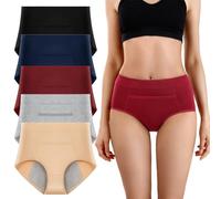 Yintry Culotte menstruelle avec Poche pour Femmes, Culotte menstruelle en Coton, sous-vêtement Anti-Fuite, Lot de 5 Slips Taille Moyenne