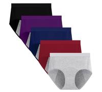 Yintry Culottes menstruelles pour Femmes sous-vêtements en Coton étanches Pantalons de Protection Contre Les Flux intenses Culottes Respirantes Paquet de 5 (XL, Style2)