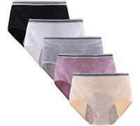 Yintry Culottes menstruelles pour Femmes sous-vêtements en Coton étanches Pantalons de Protection Contre Les Flux intenses Culottes Respirantes Paquet de 5