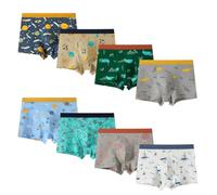 Yintry Lot de 8 Boxers en Coton Doux à Motif Dinosaure pour Petits Enfants de 2 à 12 Ans