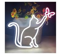 yinung lampe néon Décoration de fête avec enseigne lumineuse en forme chat