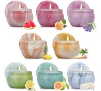 Yinuo Candle Bougie Parfumées Ensemble Cadeau, Coffret Bougie, Cadeau Femme, 8 * 2,5 Oz Durée pour L'aromathérapie 30H Mariage Bath Yoga de Fête des Mères