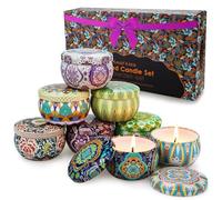 Yinuo Mirror Bougie Parfumée Ensemble Cadeau 8 Pièces, Bougies en Cire De Soja Naturel, pour L'aromathérapie Mariage Bath Yoga Cadeau de Fête des Mères et La Saint Valentin