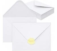 YINUOYOUJIA Lot de 50 enveloppes blanches en papier spécial A7, 12,7 x 17,8 cm pour invitation, cartes d'invitation de mariage, photos, parfaites pour un anniversaire, une fête prénatale, une remise