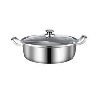 Yinyang Yuanyang Hot Pot, Wok Shabu Shabu Sota antiadhésif avec séparateur et 2 couvercles, ragoût de Soupe pour cuisinière à Induction, cuisinière à gaz [Classe énergétique A] (Taille :