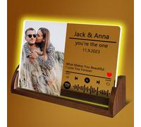 YINYIFANS Plaque Spotify personnalisée, lumière LED romantique inoubliable, cadeau unique pour la Saint-Valentin, cadeau pour les couples, cadeau personnalisé pour elle/lui.(Style B)