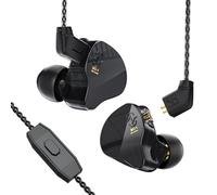 Yinyoo CCZ Melody 10mm Double Circuit Magnétique in-Ear IEM Casque, Earfins Design HiFi in Ear Monitor Écouteur avec Micro 2PIN Câble pour Audiophile(Noir, avec Micro)