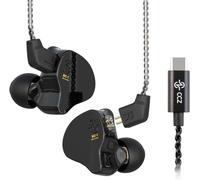 Yinyoo CCZ Melody Écouteurs filaires de type C, écouteurs HiFi 1DD + 1BA, basses profondes, compatibles avec Samsung S23/22/21/20/FE, iPad Pro 2022/2021 (noir foncé, type C sans micro)