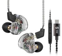 Yinyoo CCZ Melody Ecouteurs filaires USB C avec Micro Ecouteurs Type C IEM Légers avec Basses Profondes Câble en OFC pour Sumsung S23/S22/Google Pixel 7/6/5/4