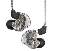 Yinyoo CCZ Melody in-Ear-Monitors Hybrid 1BA 1DD Écouteurs HiFi, Écouteurs Intra-Auriculaires Filaire IEM avec câble 4N OFC pour Téléphone/Ordinateur/MP3(Noir Clair, sans Micro)