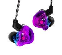 Yinyoo CCZ Melody in-Ear-Monitors Hybrid 1BA 1DD HiFi Écouteur Basses Profondes Écouteurs Intra-Auriculaires Légers IEM avec Câble 4N OFC pour Musicien/Batteur/Bassiste (Violet Bleu, sans Micro)