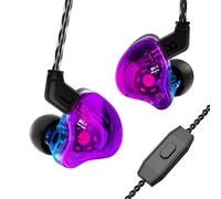 Yinyoo CCZ Melody in-Ear-Monitors Hybrid 1BA 1DD HiFi Écouteur Basses Profondes léger Écouteur Intra-auriculaire IEM avec câble 4N OFC pour Musicien/Batteur/Bassiste (Violet Bleu, avec Micro)