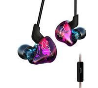 Yinyoo Ecouteurs Intra-auriculaire KZ ZST Oreillettes Filaire Stéréo avec Micro Casques Intra Auriculaires avec Jack 3.5mm pour iPhone iPad Tablette Samsung Huawei MP3/4, etc(Couleur avec Micro)