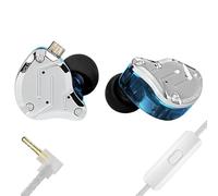 Yinyoo Écouteurs Intra-Auriculaires KZ ZS10 Pro Confortables avec Suppression du Bruit d'oreille avec 4BA 1DD Armature équilibrée Pilote Dynamique Technologie Hybride (Micro Bleu)