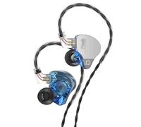 YINYOO KBEAR Écouteurs de jeu filaires, intra-auriculaires 3,5 mm, écouteurs hybrides 1DD 1BA sans micro, bleu
