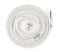 Yinyoo KBEAR IEM Câble à 2 broches, plaqué argent OFC 5N 8 conducteurs, câble 2 Pins 120 cm pour écouteurs intra-auriculaires prise jack 4,4 mm, compatible avec Ki-wi Ears pour musiciens/audiophiles