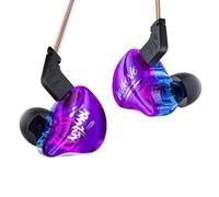 Yinyoo KBEAR K01 Écouteurs de Jeu Ecouteurs Intra-Auriculaires Prise de 3,5 mm IEMs avec Son HiFi Cable Non détachable pour PC, PS5, Xbox, Switch(Violet, Pas de Mirco)
