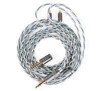 Yinyoo KBEAR P34 Câble Remplacement Upgrade 2Pin 0.78mm IEM Câble Détachable avec Connecteurs Interchangeables 3.5mm/4.4mm pour Audiophiles Musiciens, Compatible avec EDX PRO/ZS10 PRO (bleu-argent)