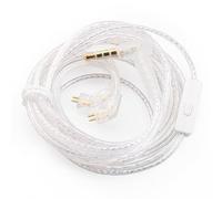 Yinyoo KBEAR ST10 Câble 2Pin Écouteurs avec Micro - Câble Audio Jack 3,5mm Tressé en Cuivre Argenté Anti-Noeuds pour écouteur intra-auriculaire KZ ZST/ZSTX/ZSR/AS06/AS10/ BA10/EDX(TFZ 120cm)