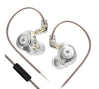 Yinyoo KZ EDX Pro Casque, HiFi Wired écouteurs Intra-Auriculaires, Deep Bass avec 1 Nouveau 10mm Dynamique Drive IEM avec câble Amovible (Blanc, avec Microphone)