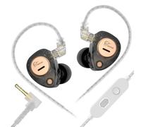 Yinyoo KZ Taurus Écouteurs Intra-Auriculaires filaires KZ IEM avec Microphone à condensateur Double Capsule de 6 mm pour Le Jeu Double Haut-Parleur Dynamique de 8 mm Basses Profondes Câble détachable