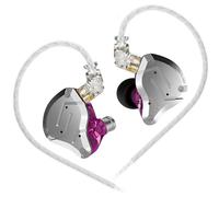 Yinyoo KZ ZS10 Pro Casque Audio Filaire IEM HiFi avec Pilote Hybride 4BA 1DD Armature équilibrée Pilotes dynamiques Câble Audio 3,5 mm (Violet sans Micro)
