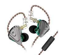 Yinyoo KZ ZSX IEM Ecouteur 5BA+1DD Hybride Driver Écouteurs HiFi in Ear Monitor avec Câble détachable 2 Broches pour Musicien (Cyan, avec Microphone)