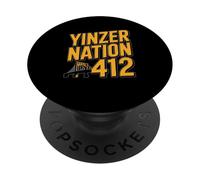 Yinzer Nation 412 Pittsburgh Steel City Pennsylvania Pride PopSockets PopGrip Adhésif