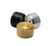 YINZHD Bouton de potentiomètre contrôle électronique Rotatif en Aluminium Haut Gamme, axe 6 mm, Bouton du Volume 30 x 18 (diamètre Hauteur)(Gold)