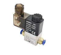 YINZHD Électrovanne pneumatique électrique 12 V 24 V 220 V, 2 positions, 2 ports, vanne magnétique à air normalement fermée, raccord cannelé de 6 mm 8 mm(PC 6mm Fittings,DC12V)