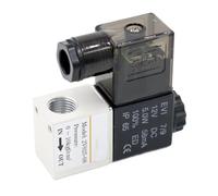 YINZHD Électrovanne pneumatique électrique 12 V 24 V 220 V, 2 positions, 2 ports, vanne magnétique à air normalement fermée, raccord cannelé de 6 mm 8 mm(No Fittings,DC12V)