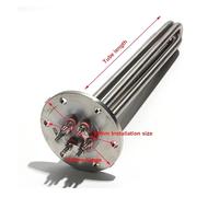 YINZHD Élément chauffant à bride de 115 mm, tube chauffant électrique 3-12 kW, tuyau de chauffage à huile thermique for chaudière 220 V/380 V(380V,6KW 340mmL)