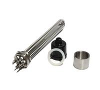 YINZHD Élément chauffant avec sonde/vis de mise à la terre DN32, filetage 1 1/4", chauffage électrique tubulaire 3U 3/4,5/6/9/12 kW(WHITE,220V,6KW 250mmL)