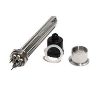 YINZHD Élément chauffant avec sonde/vis de mise à la terre DN32, filetage 1 1/4", chauffage électrique tubulaire 3U 3/4,5/6/9/12 kW(Gray,220V,4.5KW 210mmL)