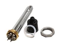 YINZHD Élément chauffant tubulaire électrique fileté 1,5" 220 V/380 V DN40/47 mm 3 kW/4,5 kW/6 kW for chaudière TEN (1 pièce)(Silver,380V,12KW 355mmL)