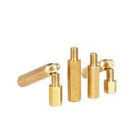 YINZHD Entretoise hexagonale en laiton M2,5 M3 M4 M5, entretoise hexagonale, pilier en cuivre, colonne de support de carte mère, goujon, écrou, boulon, vis(16mm 10pcs,M2 thread 4mm)