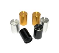 YINZHD Lot de 10 Boutons potentiomètre en Alliage d'aluminium x 15 mm, Bouton contrôle du Volume, Interrupteur Rotatif (DXH)(Silver)