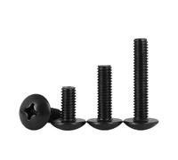 YINZHD Lot de 100 vis à tête bombée TM, plaquées noir, en acier au carbone, M2, .5, M3, ., M4, M5, M6(50mm x100pcs,M3)
