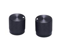 YINZHD Lot de 2 Boutons potentiomètre rotatifs en Aluminium, 17 x mm (diamètre Hauteur), axe 6, for contrôle électronique du Volume(Black)