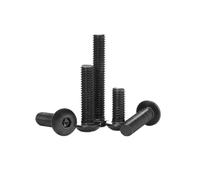 YINZHD Lot de 5/10/50 vis à tête hexagonale Allen en acier inoxydable 304 A2 noir, grade 10.9, M2, M2.5, M3, M4, M5, M6, M8, ISO7380(10.9 grade steel,10MM_50PCS M2)