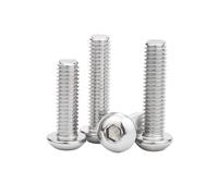 YINZHD Lot de 5/10/50 vis à tête hexagonale Allen en acier inoxydable 304 A2 noir, grade 10.9, M2, M2.5, M3, M4, M5, M6, M8, ISO7380(304 stainless steel,40MM_10PCS M4)