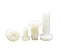 YINZHD Lot de 50 vis à tête cylindrique cruciforme isolante en nylon blanc M2 M2.5 M3 M4 GB818(10mm,50pcs M2.5)