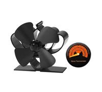 YINZHD Mini ventilateur de cheminée à 4 pales, alimenté par la chaleur, poêle à bois, chauffage écologique et silencieux, for l'hiver, for la maison, distribution efficace de la chaleur(Fan With Therm