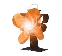 YINZHD Ventilateur de poêle à 4 pales alimenté par la chaleur avec poignée de transport et protection contre la surchauffe. Ventilateur de chauffage papillon for poêle à bois.(Gold)