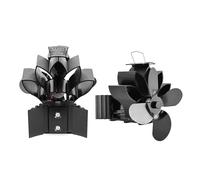 YINZHD Ventilateur de poêle à bois à air chaud, distribution de chaleur non électrique en forme de lotus, conduit de fumée silencieux à 4 pales de type suspendu