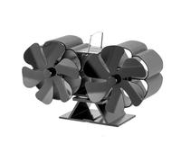 YINZHD Ventilateur de poêle à bois, ventilateur de poêle à air chaud à 12 pales, ventilateur de dessus de poêle à air chaud de cheminée noir SF707T(Black)