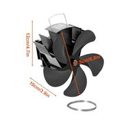 YINZHD Ventilateur de poêle mural à 5 pales, alimenté par la chaleur, for cheminée, poêle à bois, silencieux, for la maison, distribution efficace de la chaleur(Stove Fan)