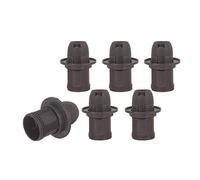YinzPlus Douille E14 Courte à Visser pour Lustre Bougie|Embase Ignifuge 210°C, Installation Rapide|Normes CE/RoHS (Noir) 6 pièces