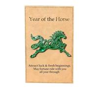 Yiohejy Carte de poche « Year of the Horse » en acrylique 2D - Souvenir inspirant du Nouvel An - Pour et adultes - Pour la maison, les voyages, les étudiants, les réunions de travail, les